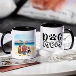 Personalized Dog Mom/Dad White and Color Inside Ceramic Mug with Name 11 oz and 15 oz Gift for Dog Lovers