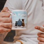 Personalized Dog Mom/Dad White and Color Inside Ceramic Mug with Name 11 oz and 15 oz Birthday Gift for Dog Lovers