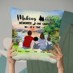 Personalizzato famiglia Camping Throw Pillow Cover Sunrise Making Memories One Campsite At A Time regalo di compleanno anniversario