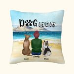 Personalized Walking On A Golden Sandy Beach with My Beloved Dog Throw Pillow Cover Birthday Gift for Dog Lover Owner