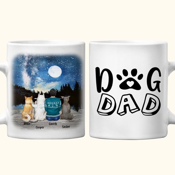 Personalisierte Hund Mama Papa weiß und Farbe innen Keramik Becher mit Namen 11oz 15oz Geburtstag Geschenk für Hundeliebhaber