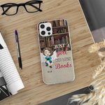 Spersonalizowane etui na telefon komórkowy Just A Girl Who Loves Books z imieniem Urodziny Boże Narodzenie Czytanie Prezent dla siostry Przyjaciółka Miłośniczka książek