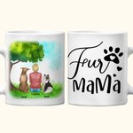 Personalized Fur Mama/Papa White and Color Inside Ceramic Mug with Name 11 oz and 15 oz Gift for Dog Lovers