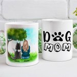 Personalized Dog Mom Dad White and Color Inside Ceramic Mug with Name 11oz and 15oz Gift for Dog Lovers