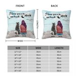 Funda de cojín personalizada I Love You To The Moon And Back Regalo de cumpleaños y Navidad para los amantes de los perros