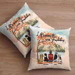 Personalized Life Is Better With Fur Baby Maple Leaves Throw Pillow Cover Birthday Gift for Dog Lovers