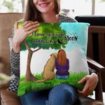 Funda de cojín personalizada I Love You To The Moon And Back Regalo de cumpleaños y Navidad para los amantes de los perros