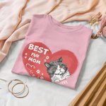 Personalized Best Fur Mom Ever Heart Shaped Pet T-shirt Unisex Shirt Birthday Gift for Dog Cat Lover Owner