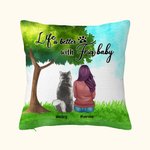Funda de cojín personalizada Life Is Better With Fur Baby Birthday Christmas Gift for Dog Lovers