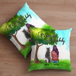 Funda de cojín personalizada Life Is Better With Fur Baby Birthday Christmas Gift for Dog Lovers