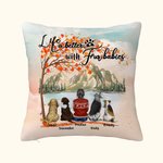 Personalized Life Is Better With Fur Baby Maple Leaves Throw Pillow Cover Birthday Gift for Dog Lovers