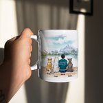 Spersonalizowany kubek ceramiczny Fur Mama/Papa White and Color Inside z imieniem 11 oz i 15 oz Prezent urodzinowy dla miłośników psów