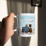 Personalized Dog Mom/Dad White and Color Inside Ceramic Mug with Name 11 oz and 15 oz Birthday Gift for Dog Lovers