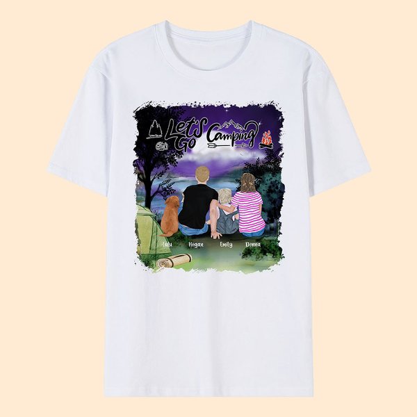 Personnalisé Let Us Go Camping T-shirt adulte et T-shirt enfant Cadeau d'anniversaire pour la famille