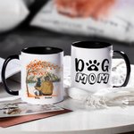 Spersonalizowany kubek ceramiczny z imieniem Pies Mama Tata Biały i kolorowy kubek ceramiczny z imieniem 11 uncji i 15 uncji Prezent urodzinowy dla miłośników psów