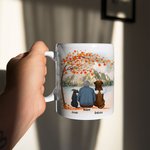 Personlig Once by My Side Forever in My Heart Vit och färg inuti keramisk mugg med namn Födelsedag Minnesgåva för hundälskare