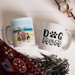 Personalized Dog Mom/Dad White and Color Inside Ceramic Mug with Name 11 oz and 15 oz Gift for Dog Lovers