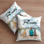 Personalizzato Godetevi lo scenario naturale insieme ai bambini di pelliccia con copertura del cuscino di lancio Regalo di Natale di compleanno per gl