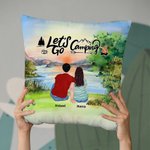Personalizzato famiglia Camping Throw Pillow Cover Let's Go Camping regalo di compleanno regalo di San Valentino per il soggiorno