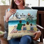 Personalizzato Famiglia Camping Throw Pillow Cover Beach Life Is Better Around The Campfire Regalo di Natale Regalo di compleanno