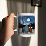 Spersonalizowany kubek ceramiczny Fur Mama/Papa White and Color Inside z imieniem 11 oz i 15 oz Pamiątkowy prezent dla miłośników psów