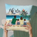 Personalizzato Famiglia Camping Throw Pillow Cover Beach Life Is Better Around The Campfire Regalo di Natale Regalo di compleanno