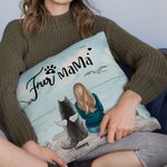 Personalized Enjoying Seaside Scenery with Furry Babies Throw Pillow Cover Birthday Christmas Gift for Dog Lovers