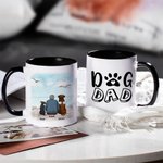 Personalized Dog Mom/Dad White and Color Inside Ceramic Mug with Name 11 oz and 15 oz Birthday Gift for Dog Lovers