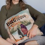 Personalized Playing with My Furry Friends Under The Maple Tree Background Throw Pillow Cover Birthday Christmas Gift for Dog Lovers