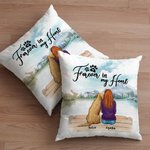 Personalized Forever In My Heart Landscape Throw Pillow Cover Birthday Anniversary Gift for Pet Owner