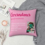 Personalized Dictionary Word Meaning Definition Throw Pillow Cover with Photo Multicolour Home Decor Birthday Christmas Gift for Family Grandparents