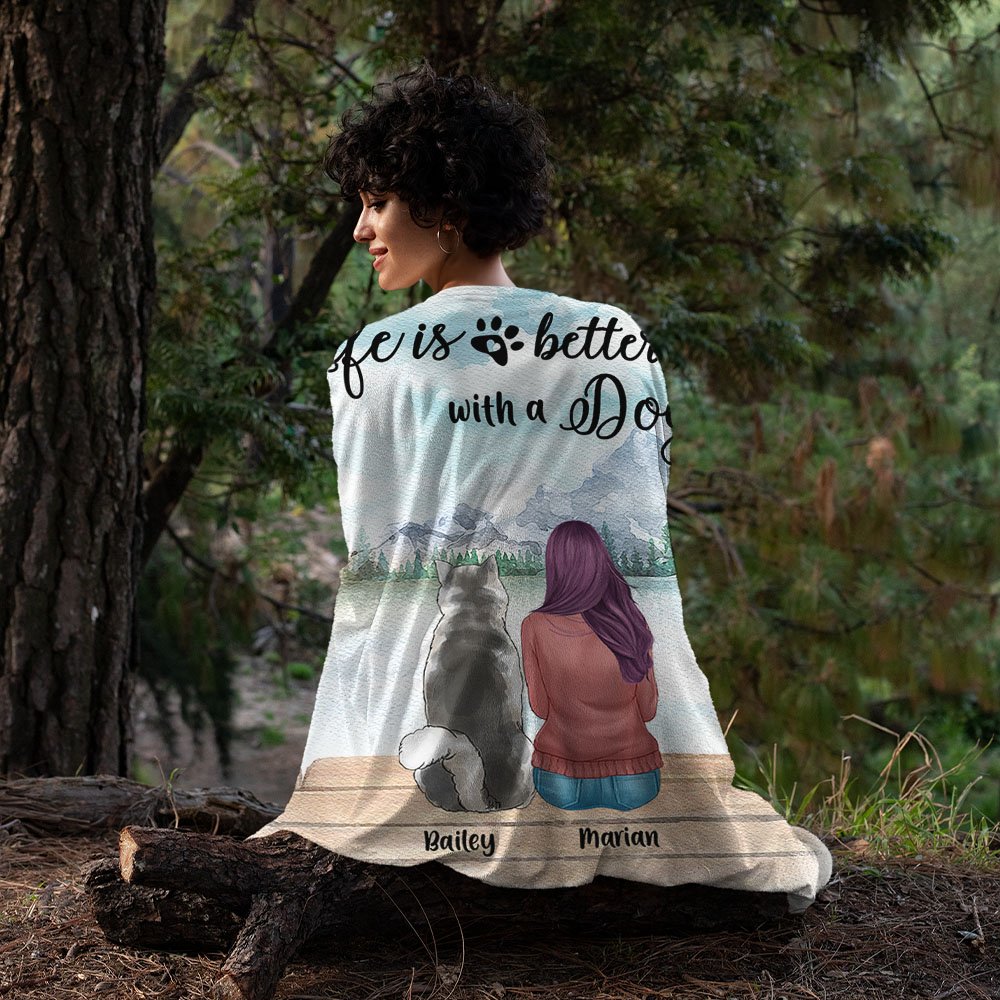 Personalized Life Is Better With Dogs Blanket Birthday Gift for Dog Lovers 4