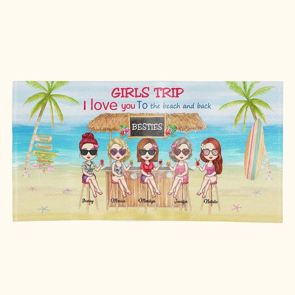 Serviette de plage personnalisée I Love You To The Beach And Back Cadeaux d'anniversaire pour les amis