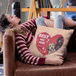 Personalizado mejor perro mamá mascota diseño de la forma del corazón Funda de almohada regalo de cumpleaños para el dueño de mascota amante Sofá Deco