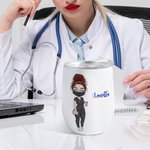 Bicchiere da 12 once in acciaio inox per infermieri personalizzato con nome infermiere Settimana del medico Regalo per il personale medico