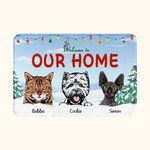 Personalized Snowfield Welcome To Our Home Door Mat Christmas Gift Birthday Gift for Pet Lovers