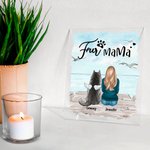 Plaque Acrylique Personnalisée Appréciant le Paysage de la Mer avec Mon Chien en Fourrure Décoration de Maison Anniversaire Noël Cadeau pour Propriéta