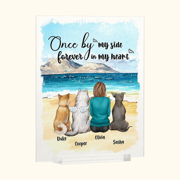 Personalised Once By My Side Forever In My Heart Acrylic Plaque Home Decoration Birthday Christmas Remembrance Gift for Pet Lover