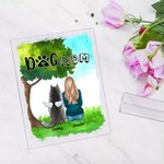 Personalised Sitting Under A Tree with Furry Friends Acrylic Plaque Home Decoration Birthday Memorial Gift for Pet Owner Lover