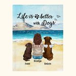 Personalized Life Is Better With Dogs Blanket Christmas Gift Birthday Gift for Dog Lovers Owners