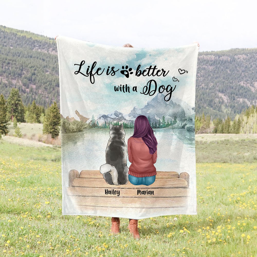 Personalized Life Is Better With Dogs Blanket Birthday Gift for Dog Lovers 2