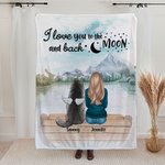 Personalized I Love You To The Moon And Back Blanket Heart-Warming Christmas Birthday Gift for Dog Lovers