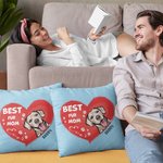 Personalizzato Best Fur Mom Ever Pet Heart Design Throw Pillow Cover Regalo di compleanno per l'amante degli animali domestici Proprietario Sofa Decor
