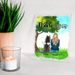 Personalised Sitting Under A Tree with Furry Friends Acrylic Plaque Home Decoration Birthday Memorial Gift for Pet Owner Lover