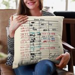 Personalized Retro Library Date Due Card Cushion Throw Pillow Cover Gifts for Book Lovers Readers