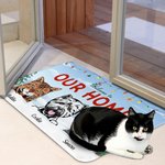 Personalized Snowfield Welcome To Our Home Door Mat Christmas Gift Birthday Gift for Pet Lovers