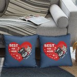 Personalizzato Best Fur Mom Ever Pet Heart Design Throw Pillow Cover Regalo di compleanno per l'amante degli animali domestici Proprietario Sofa Decor