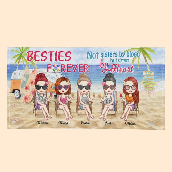 Toalla de playa personalizada Besties Forever Regalos de cumpleaños para amigas