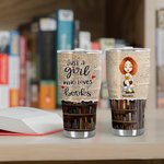 Personalized Just A Girl Who Loves Books 30oz Curved Tumbler Birthday Christmas Gift for Librarian Book Lover Women Readers