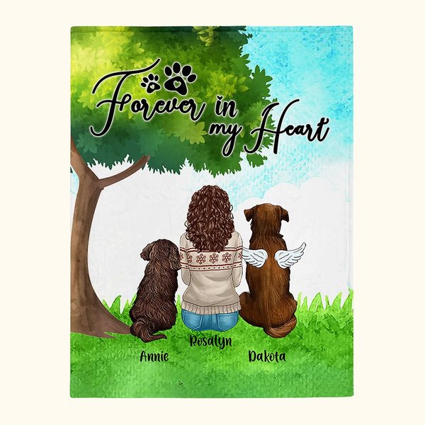 Personalized You Forever In My Heart Blanket Christmas Gift Birthday Gift for Dog Lovers